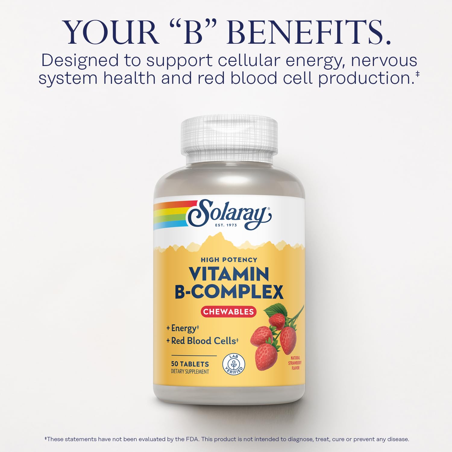 SOLARAY B-Complex Chewables strawberry flavour chewable tablets