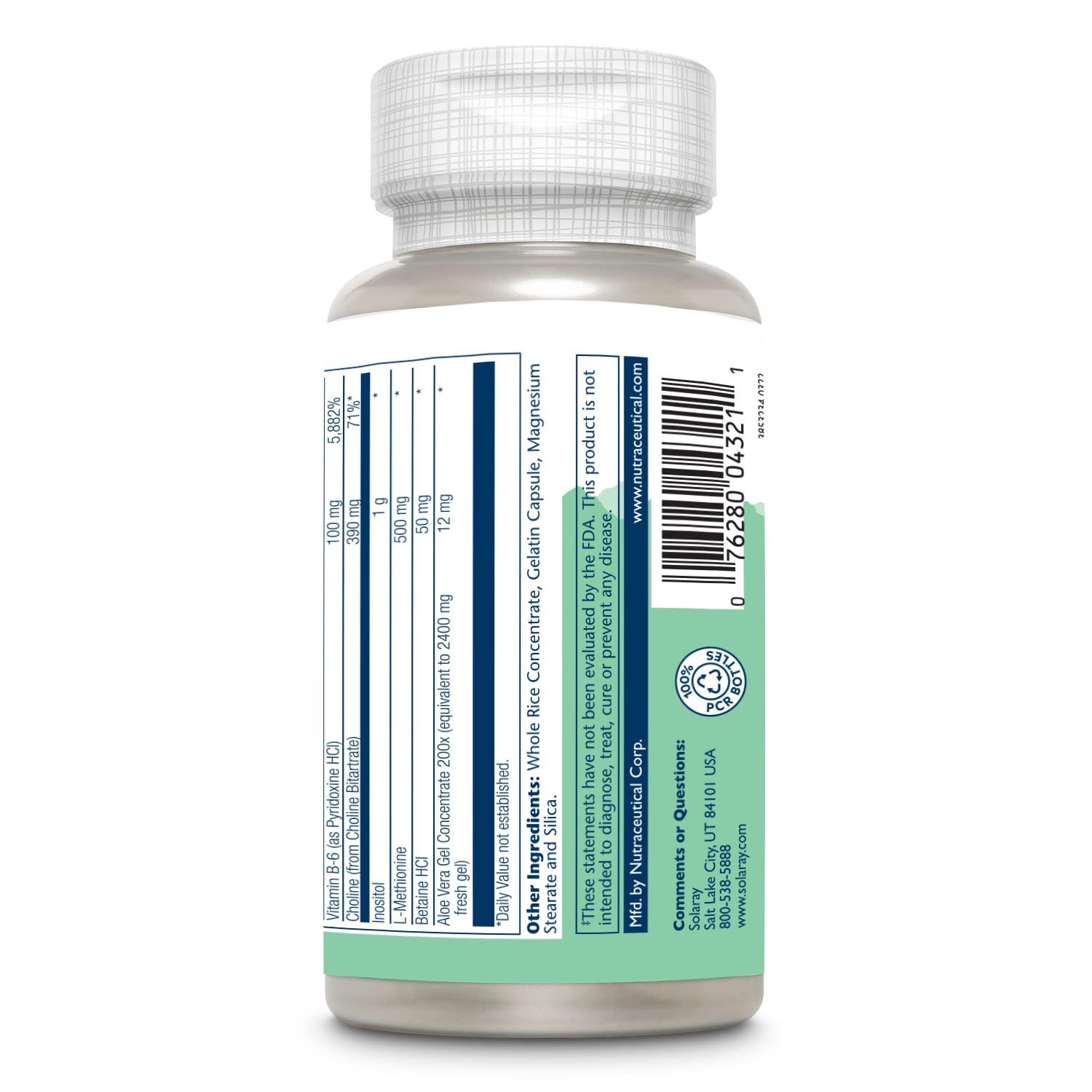 SOLARAY B-Complex Lipotropic Complex 100g bottle top view