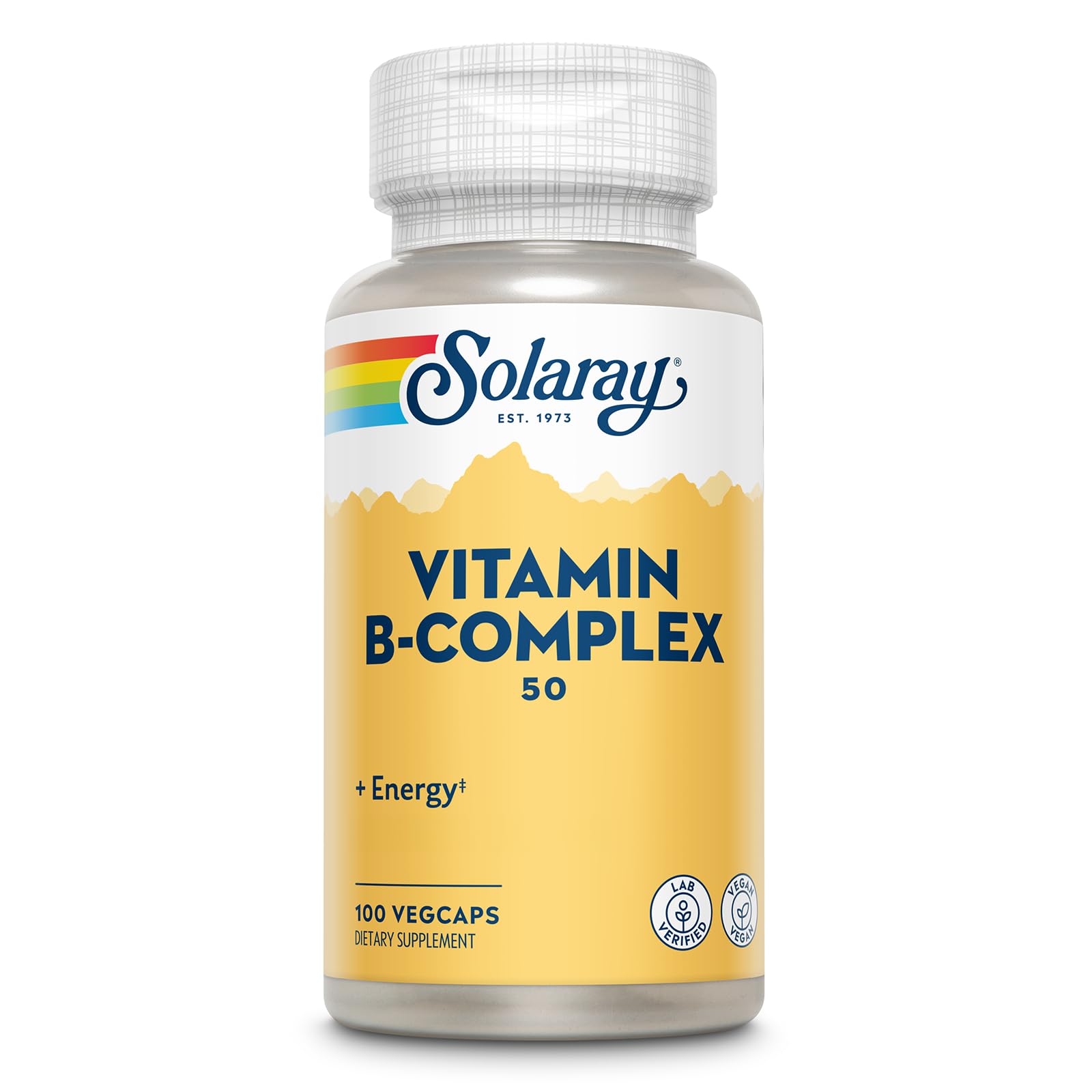 SOLARAY B-Complex Vitamins 50mg front view of bottle
