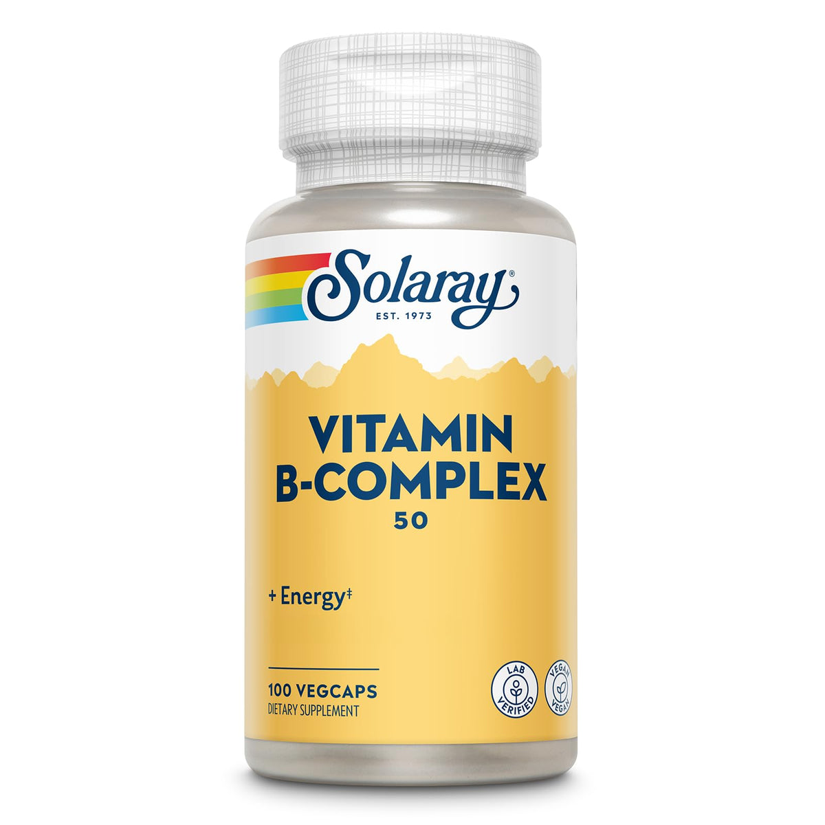 SOLARAY B-Complex Vitamins 50mg front view of bottle