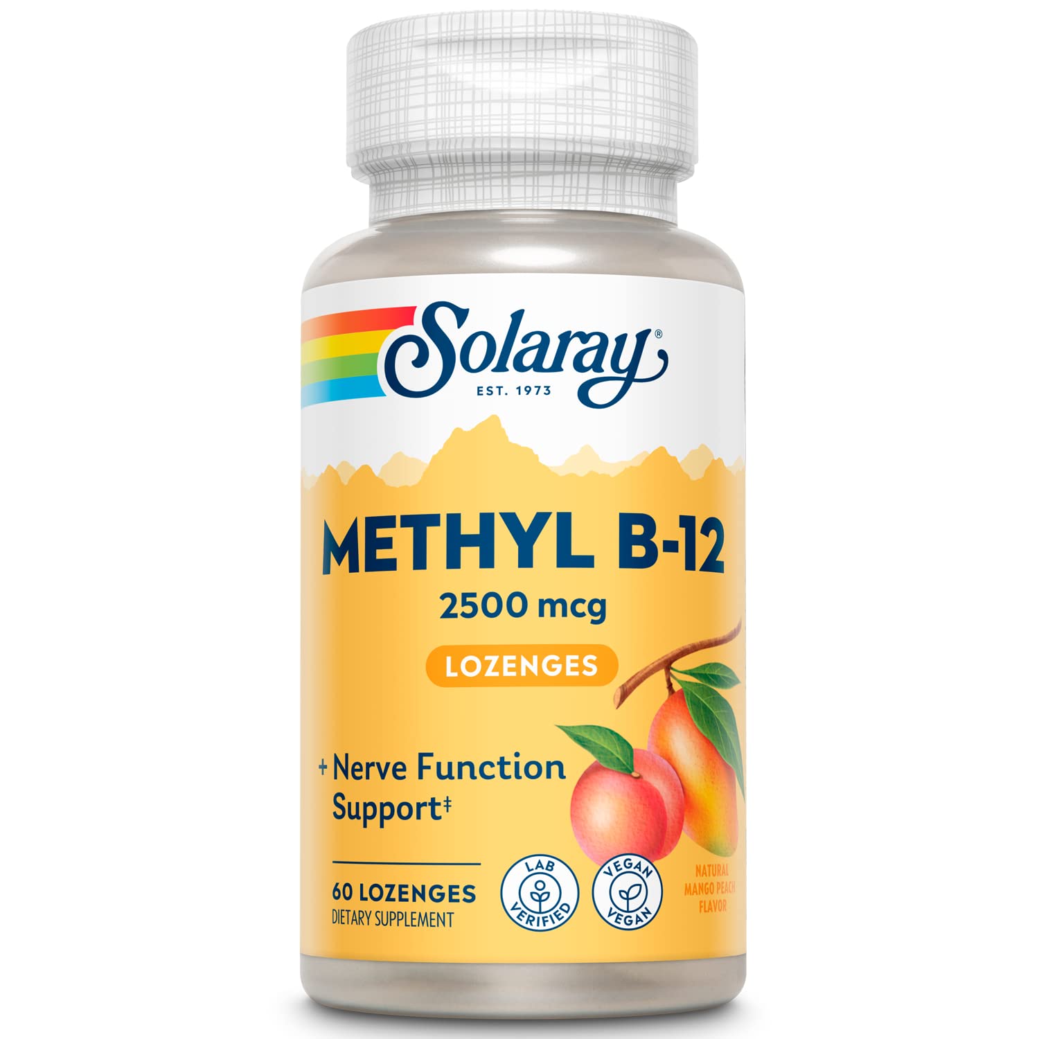 SOLARAY B12 Methyl Lozenge Supplement 2500mcg front view