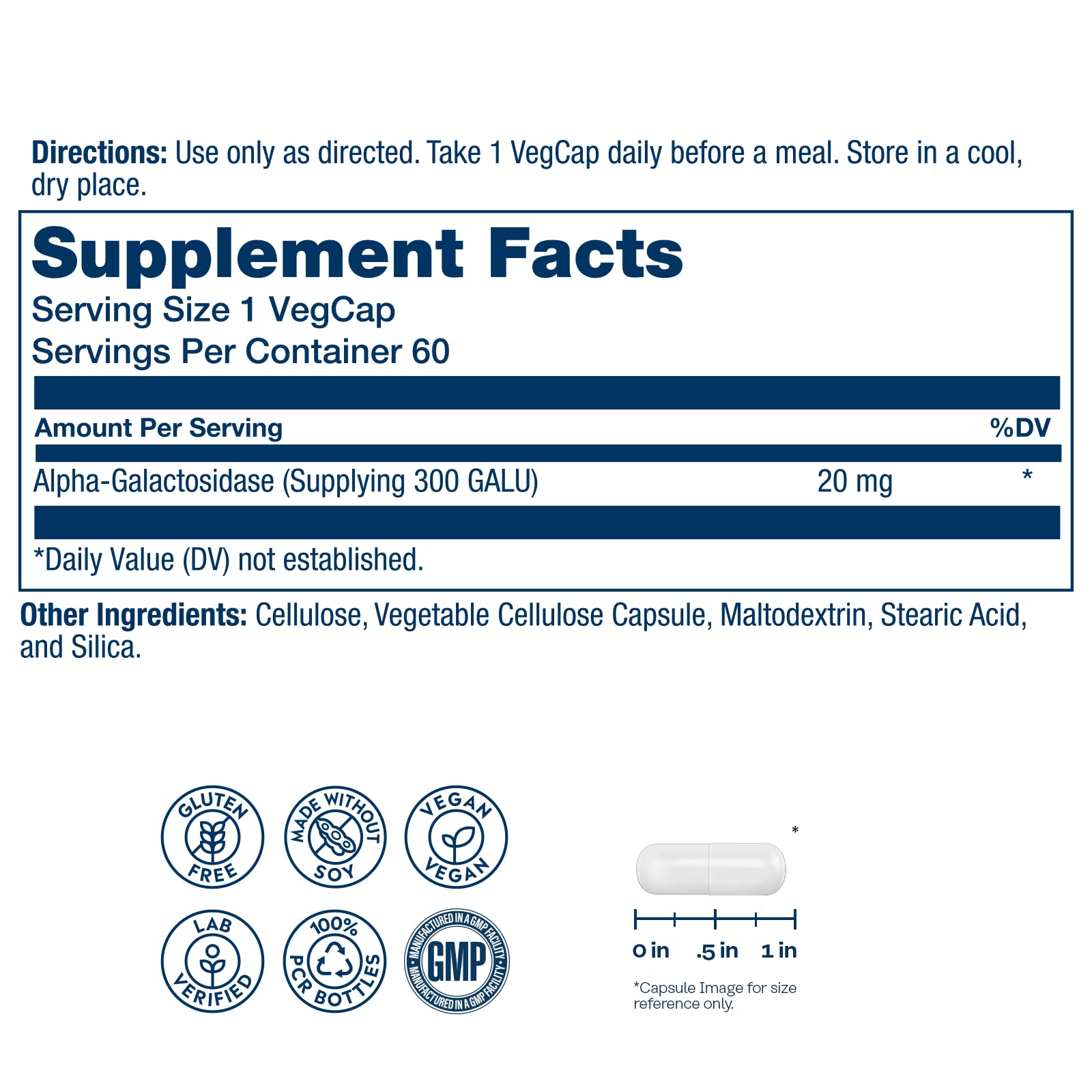 SOLARAY Bean Enzyme bottle side view