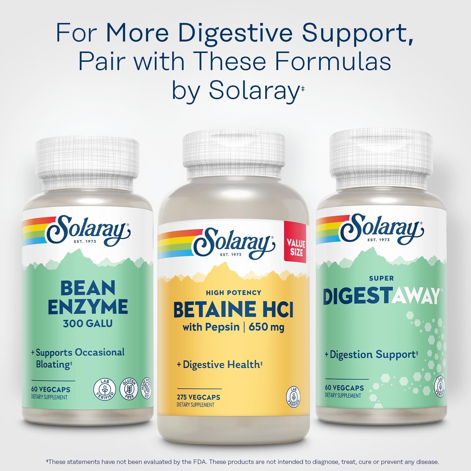 SOLARAY Bean Enzyme bottle with a measuring spoon