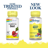 SOLARAY Beet Root Capsules 500mg bottle side view