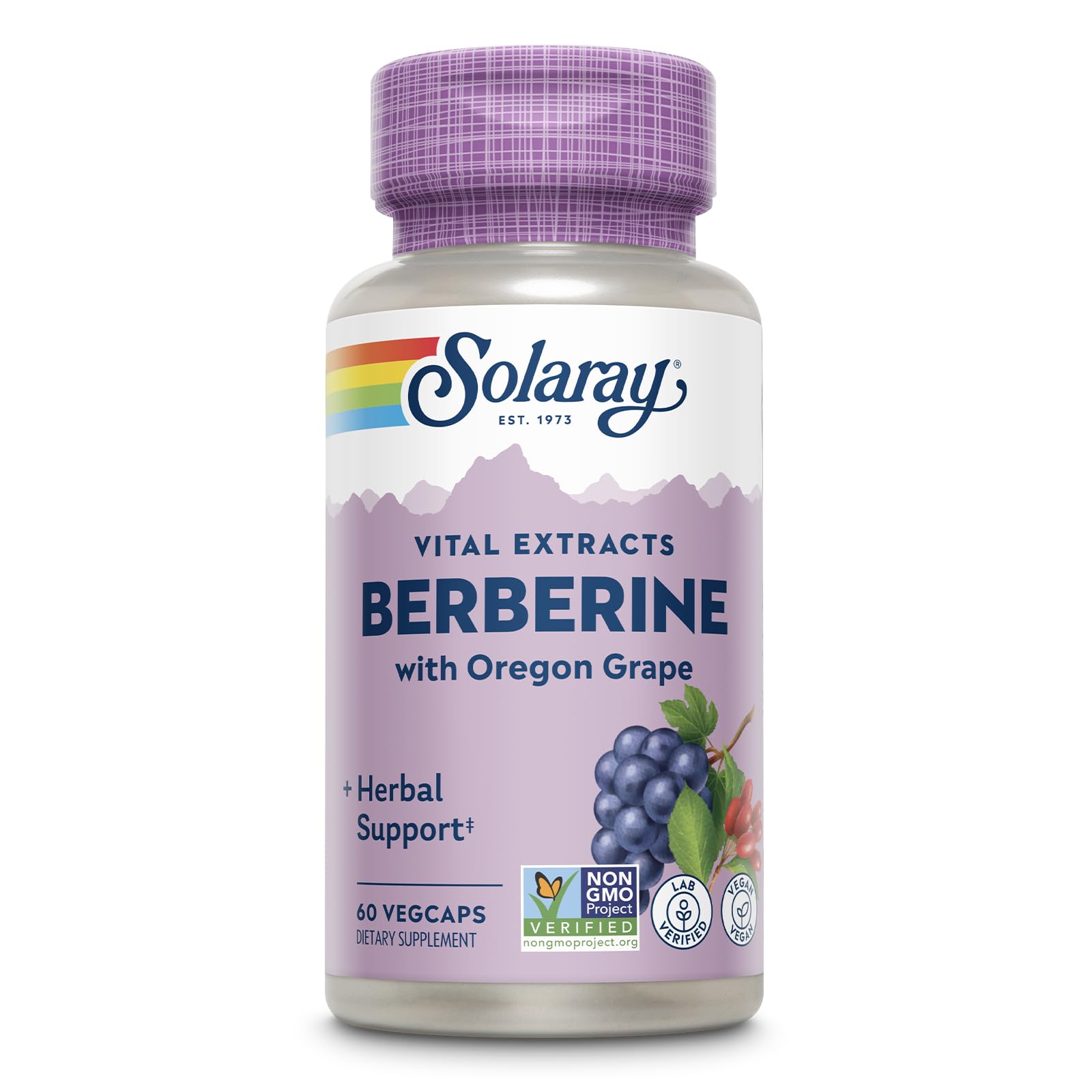 SOLARAY Berberine 250mg Vegan Capsules front view