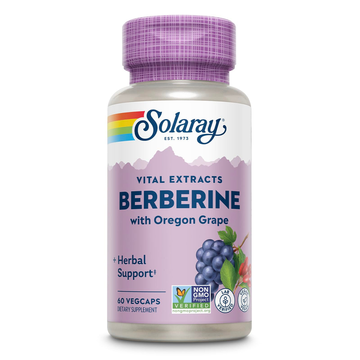 SOLARAY Berberine 250mg Vegan Capsules front view