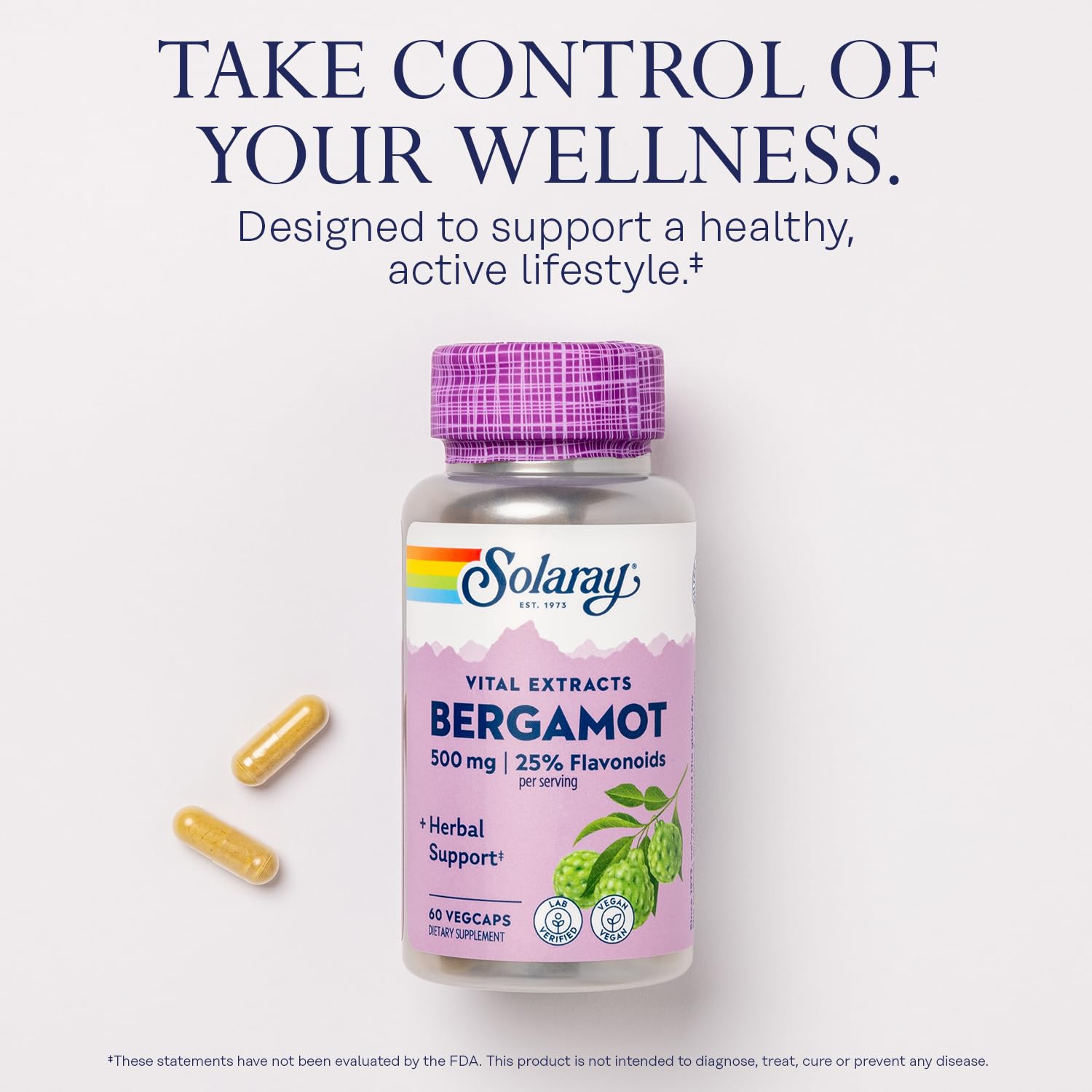 SOLARAY Berberine & Bergamot Extract 500mg bottle with label