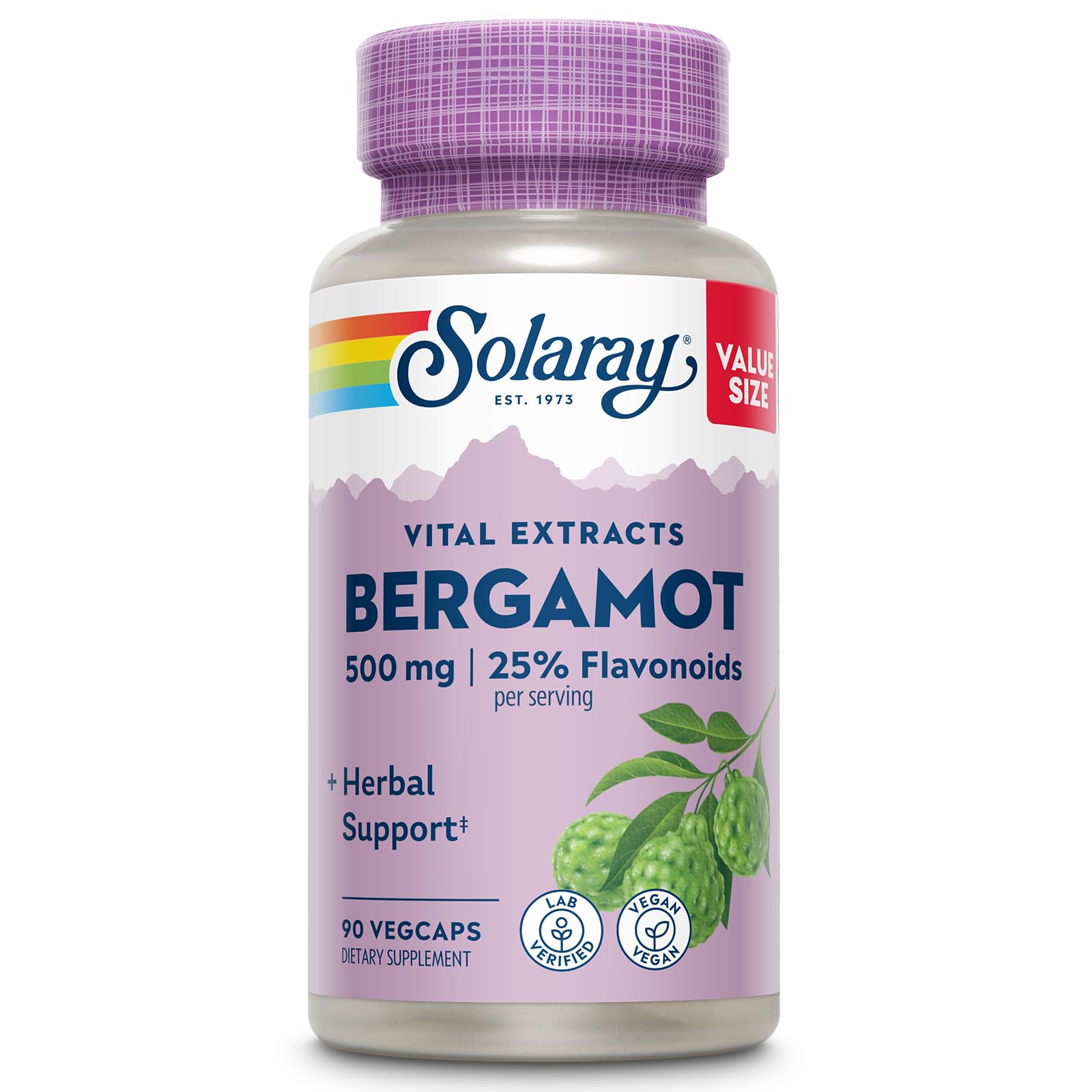 SOLARAY Bergamot & Berberine Supplement 500mg front view