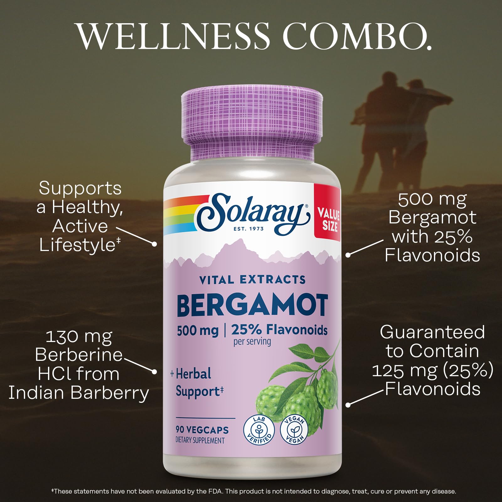 SOLARAY Bergamot & Berberine Supplement label showing ingredients