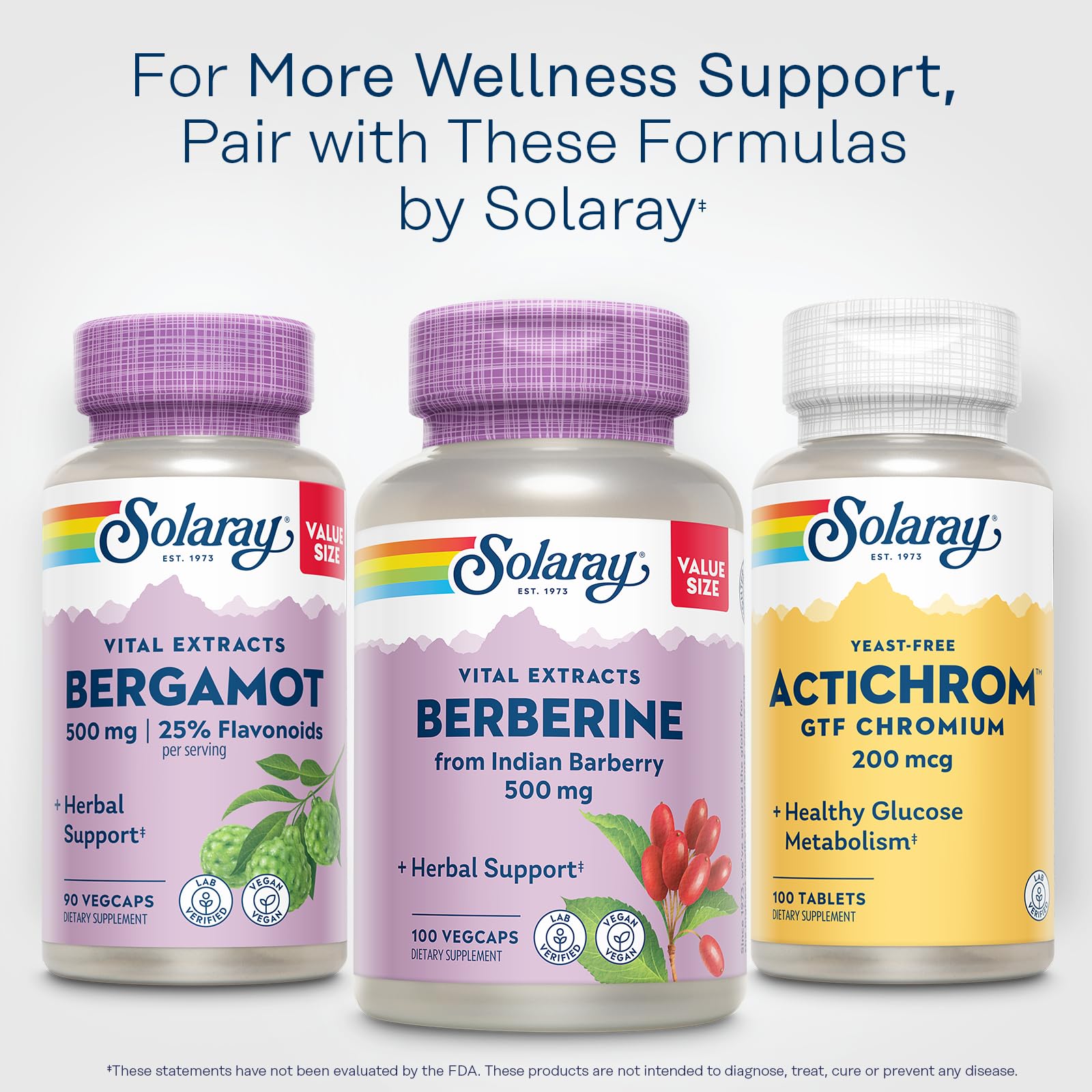 SOLARAY Bergamot & Berberine Supplement with eco-friendly packaging