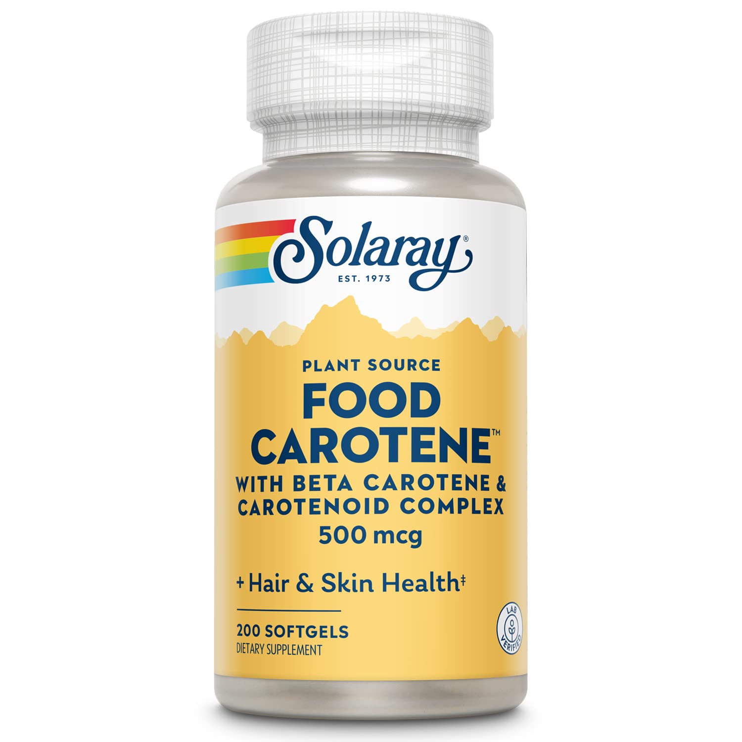 SOLARAY Beta Carotene Softgels front view with packaging