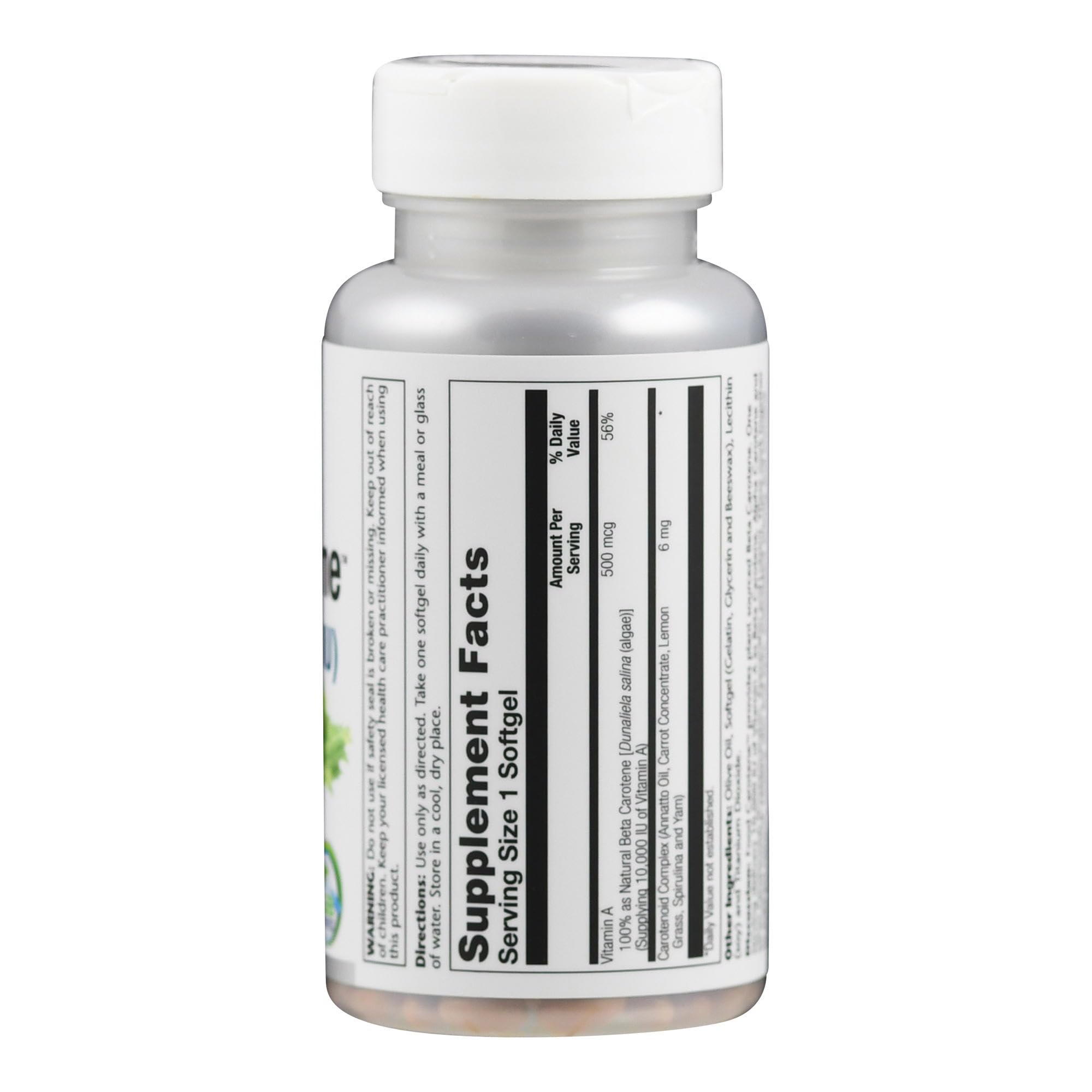 SOLARAY Beta Carotene Softgels with natural ingredients background