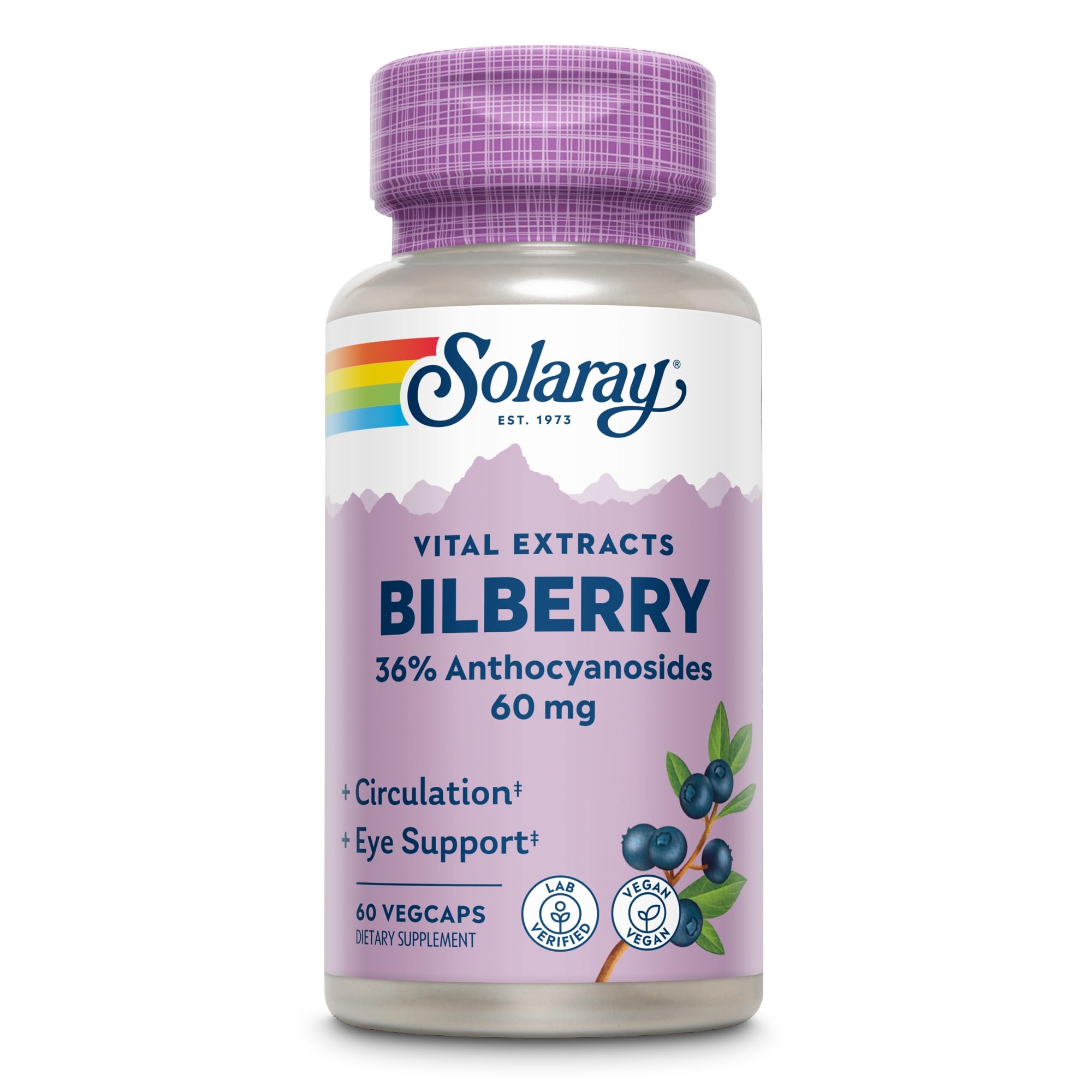 SOLARAY Bilberry Capsules with eco-friendly packaging