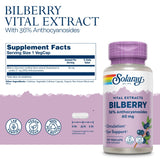 SOLARAY Bilberry Extract capsules on a wooden table