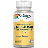 SOLARAY BioCitrate Zinc 50mg supplement front view