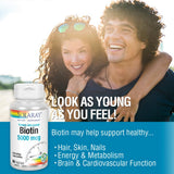 SOLARAY Biotin 5000 MCG Capsules with measuring spoon