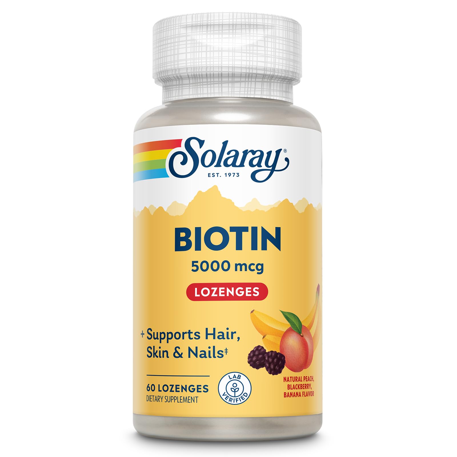 SOLARAY Biotin 5000MCG Lozenges front view packaging