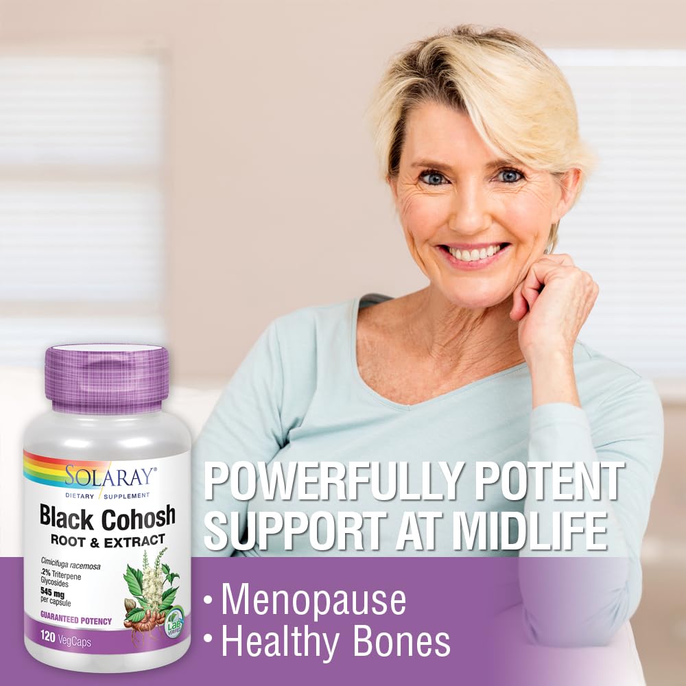 SOLARAY Black Cohosh Root Supplement 545mg VegCaps close-up