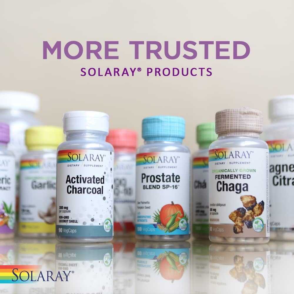 SOLARAY Black Cohosh Root Supplement 545mg with a glass of water