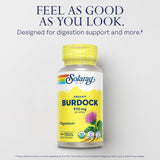 SOLARAY Burdock Root Capsules 970mg bottle with label