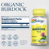 SOLARAY Burdock Root Capsules 970mg side view