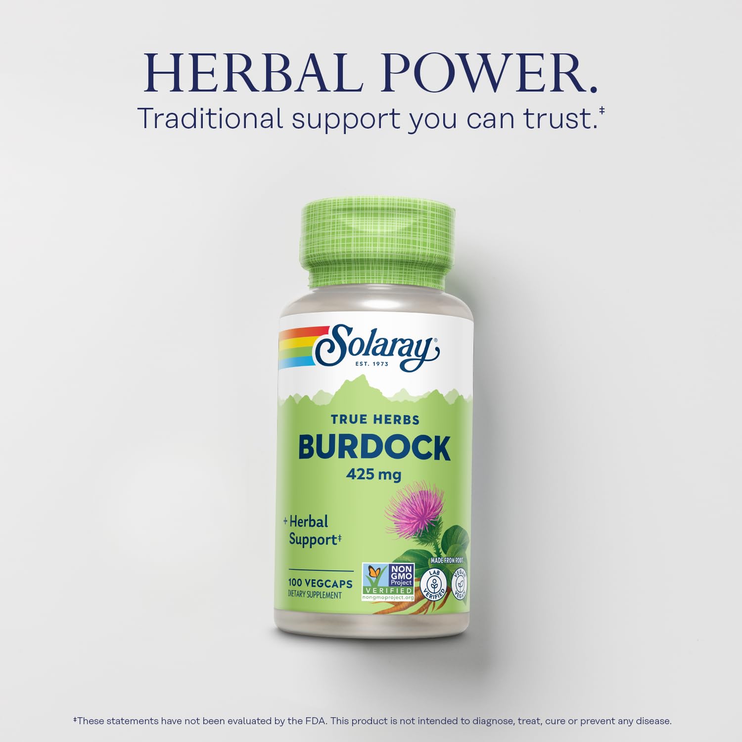 SOLARAY Burdock Root Herbal Cleanse Supplement ingredients list