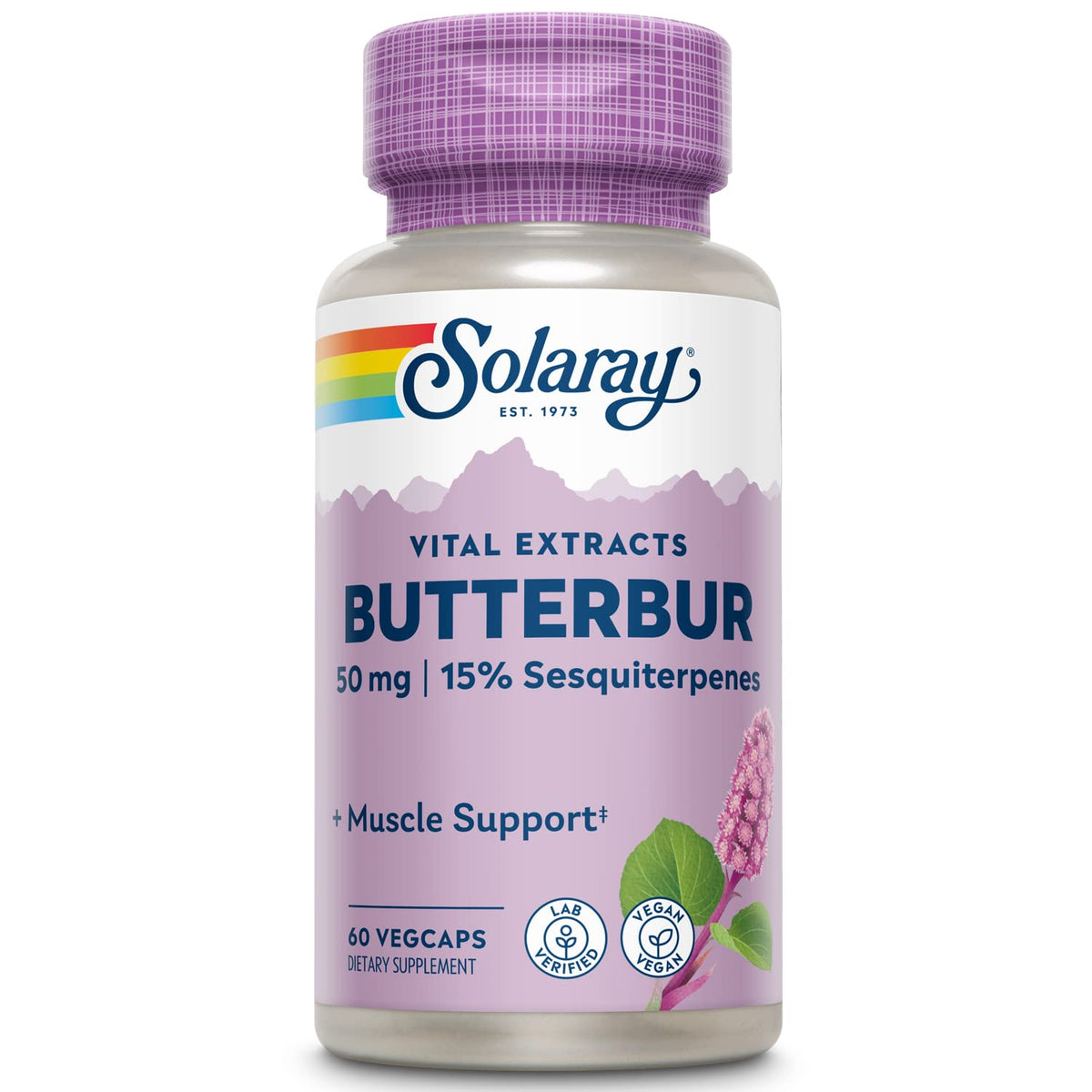 SOLARAY Butterbur Root Extract VegCaps front view
