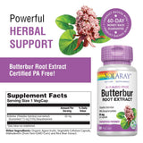 SOLARAY Butterbur Root Extract VegCaps side view