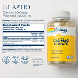 SOLARAY Cal Mag Citrate supplement capsules in bottle