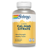 SOLARAY Cal Mag Citrate supplement front view with label