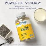 SOLARAY Cal Mag Citrate supplement side view of bottle