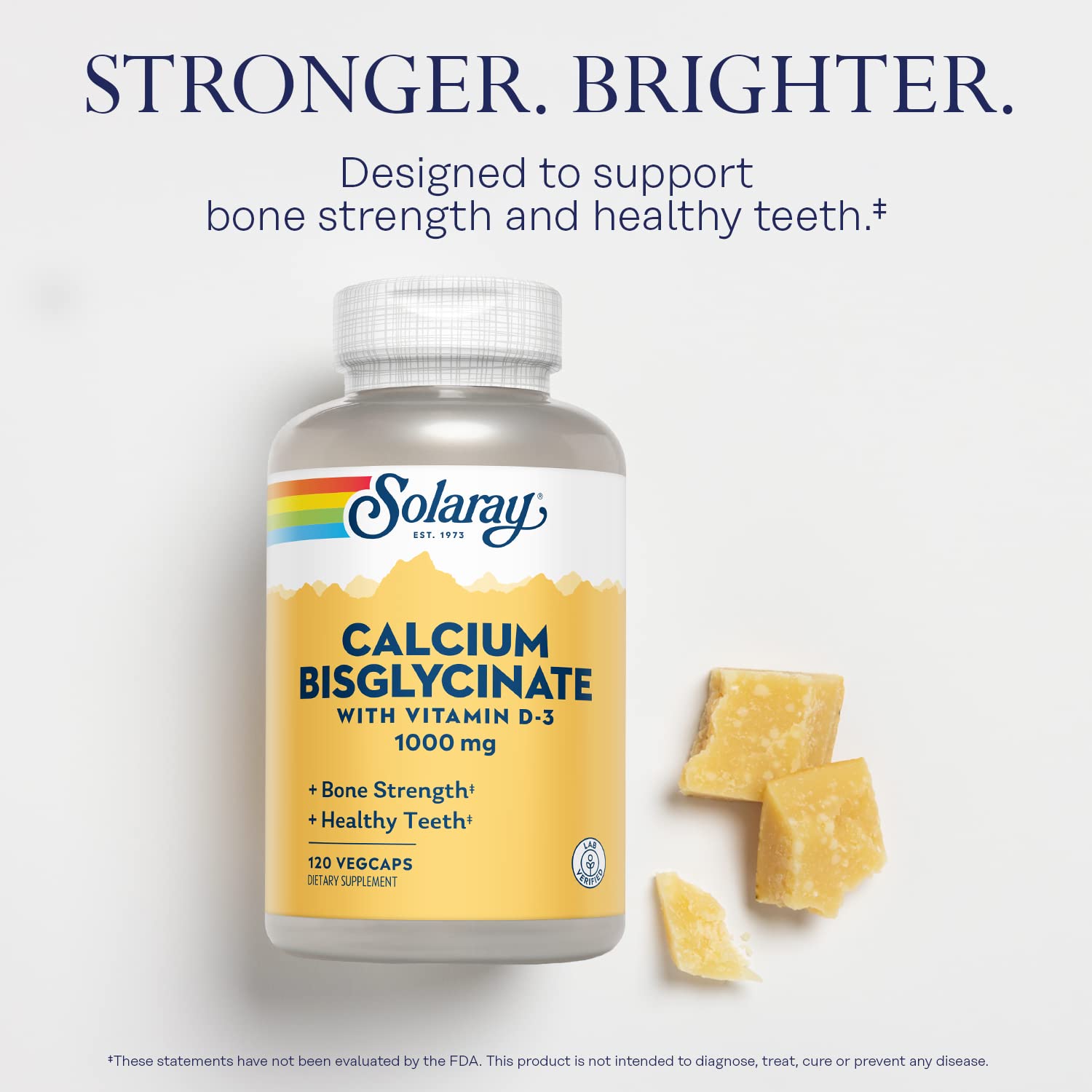 SOLARAY Calcium Bisglycinate Supplement 1000mg bottle with label