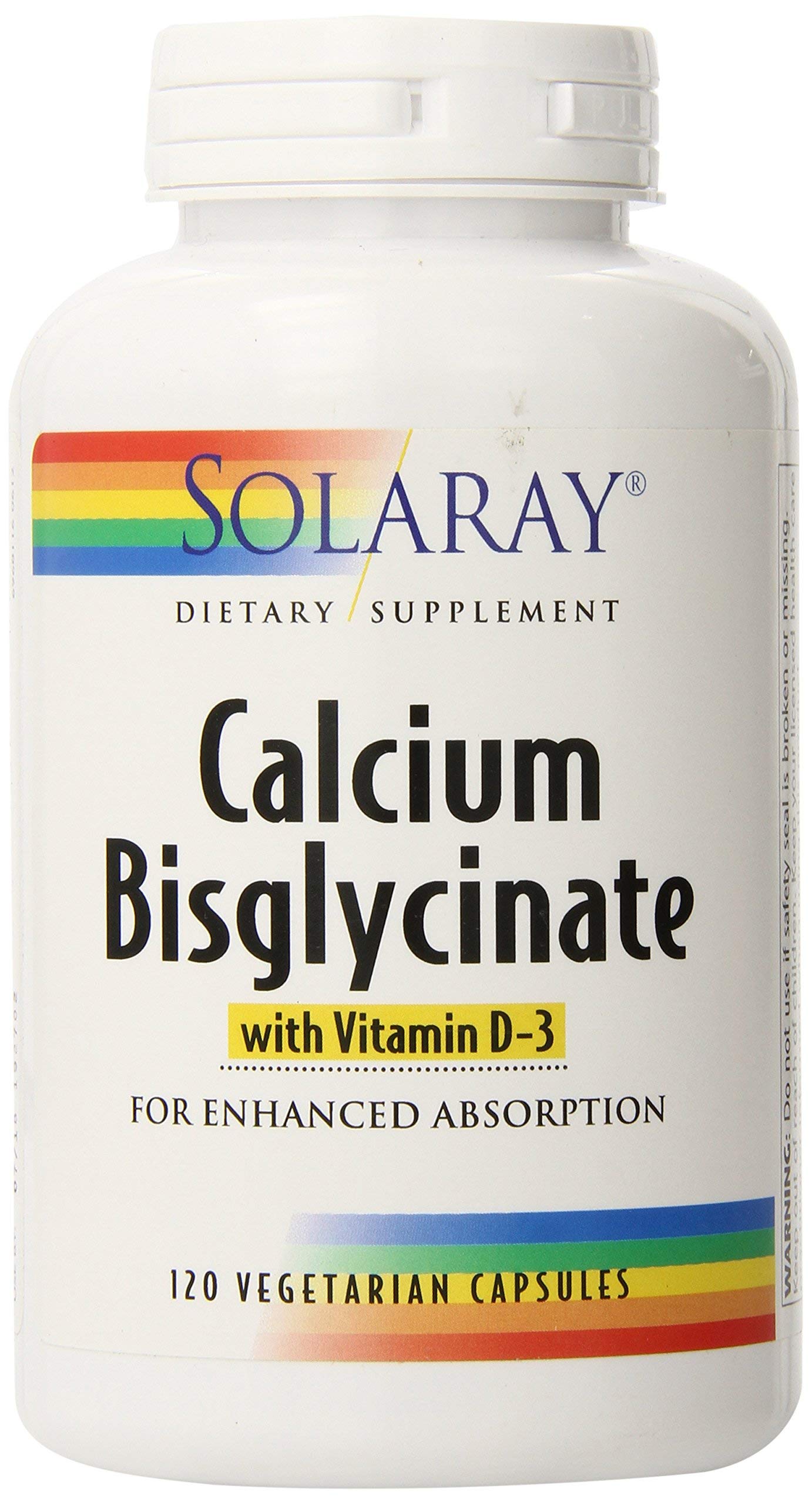 SOLARAY Calcium Bisglycinate Supplement 1000mg capsules close-up