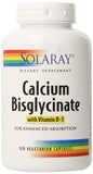 SOLARAY Calcium Bisglycinate Supplement 1000mg capsules close-up