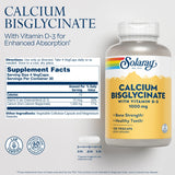 SOLARAY Calcium Bisglycinate Supplement 1000mg side view