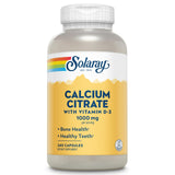 SOLARAY Calcium Citrate 1000mg with Vitamin D-3 capsules front view