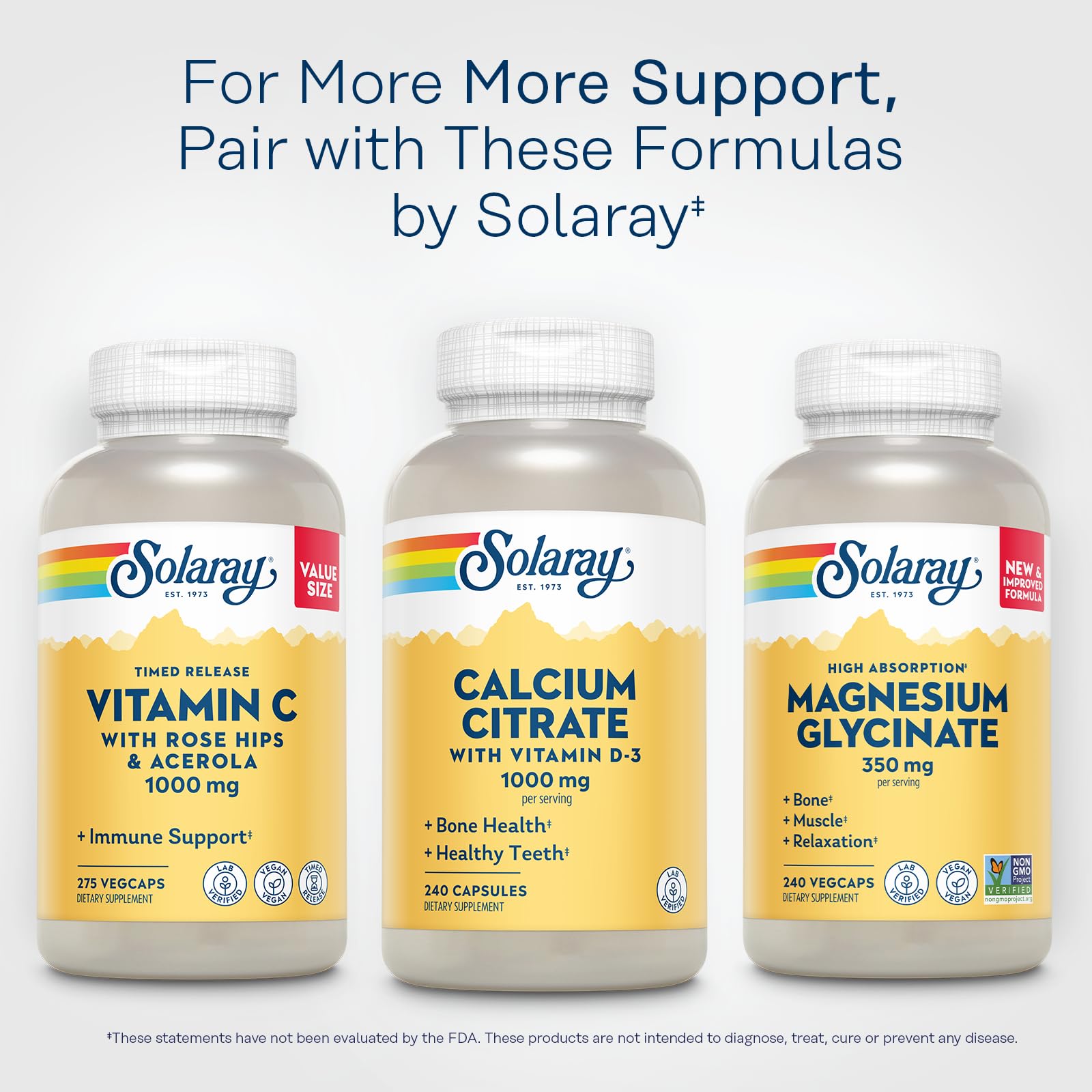 SOLARAY Calcium Citrate 1000mg with Vitamin D-3 capsules packaging details