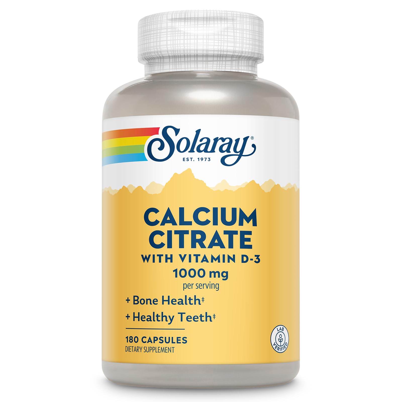 SOLARAY Calcium Citrate 1000mg with Vitamin D-3 front view
