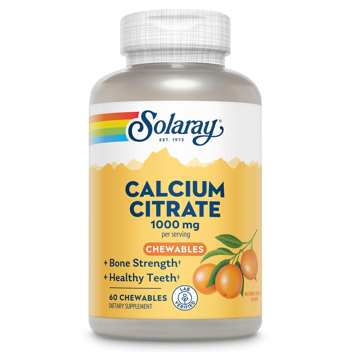 SOLARAY Calcium Citrate Chewables 1000mg front view
