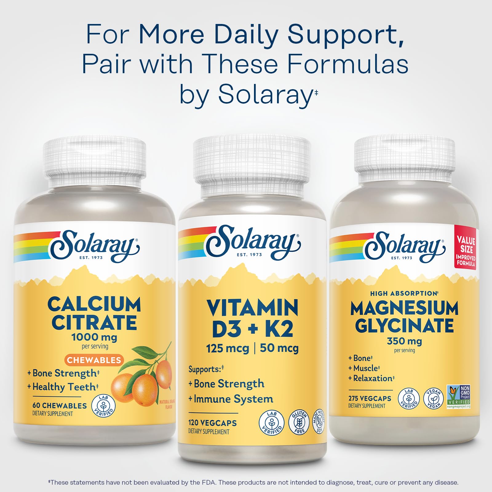 SOLARAY Calcium Citrate Chewables with natural ingredients