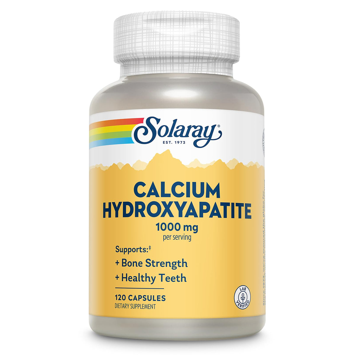 SOLARAY Calcium Hydroxyapatite Supplement 1000mg front view