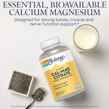 SOLARAY Calcium Magnesium with Vitamin D2 1000mg 500mg bottle label