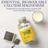 SOLARAY Calcium Magnesium with Vitamin D2 1000mg 500mg Capsules bottle with label