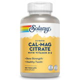 SOLARAY Calcium Magnesium with Vitamin D2 1000mg 500mg front view