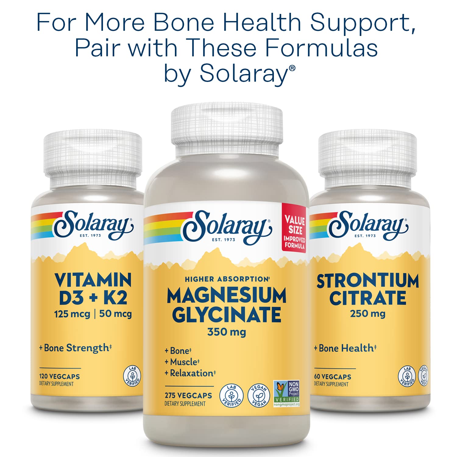 SOLARAY Calcium Magnesium with Vitamin D2 1000mg supplement ingredients list