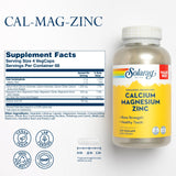 SOLARAY Calcium Magnesium Zinc Supplement bottle side view
