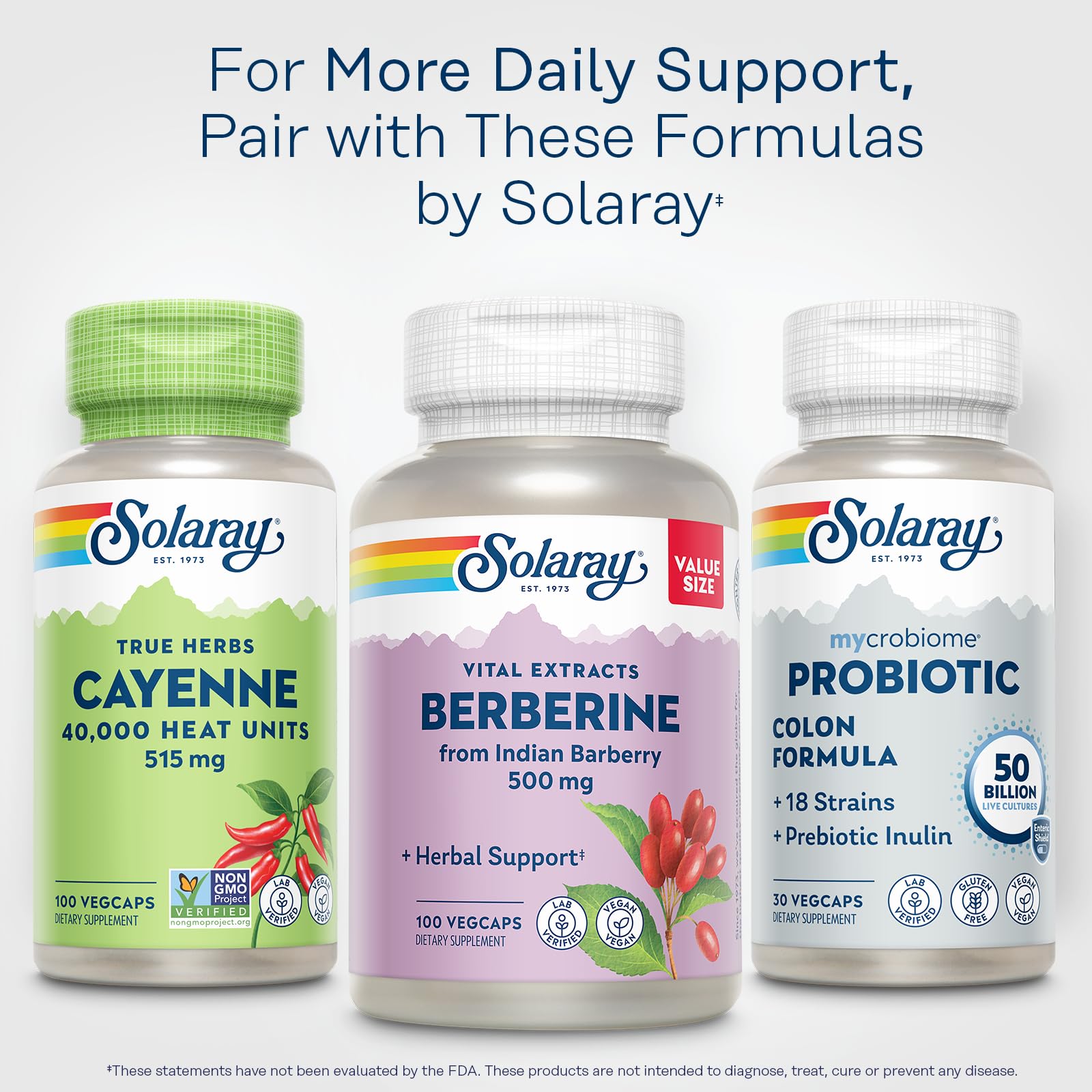 SOLARAY Cayenne Pepper Capsules 515mg close-up of capsules