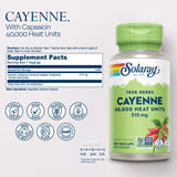 SOLARAY Cayenne Pepper Capsules 515mg side view