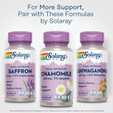 SOLARAY Chamomile bottle with solar panel facility background