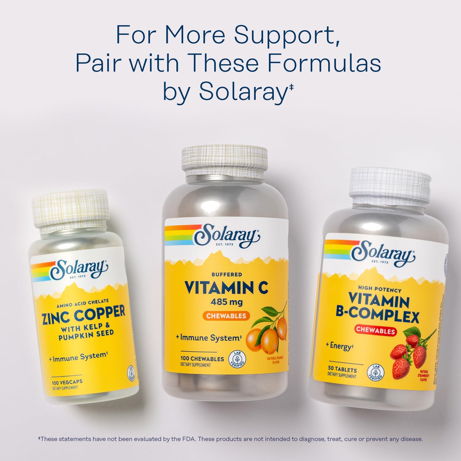 SOLARAY Chewable Vitamin C 485mg eco-friendly packaging